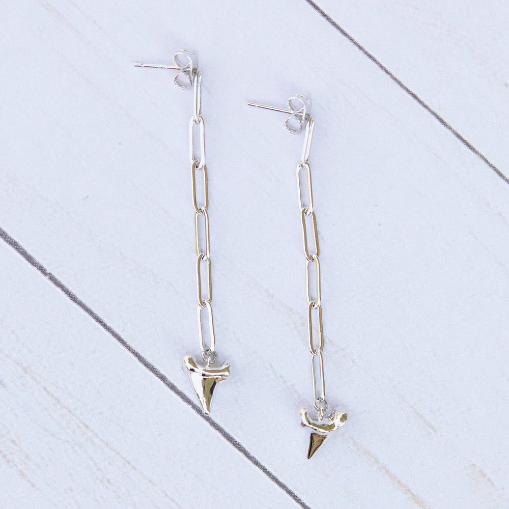 Shark Tooth Chain Earrings 5