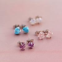 Raw Gemstone Stud Earrings Gallery Thumbnail