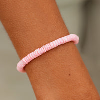 Pink Puka Shell Cord Bracelet Gallery Thumbnail