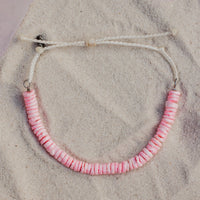 Pink Puka Shell Cord Bracelet Gallery Thumbnail