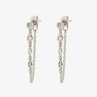 Pastel Gemstone Chain Drop Earrings Gallery Thumbnail