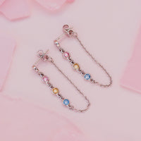 Pastel Gemstone Chain Drop Earrings Gallery Thumbnail