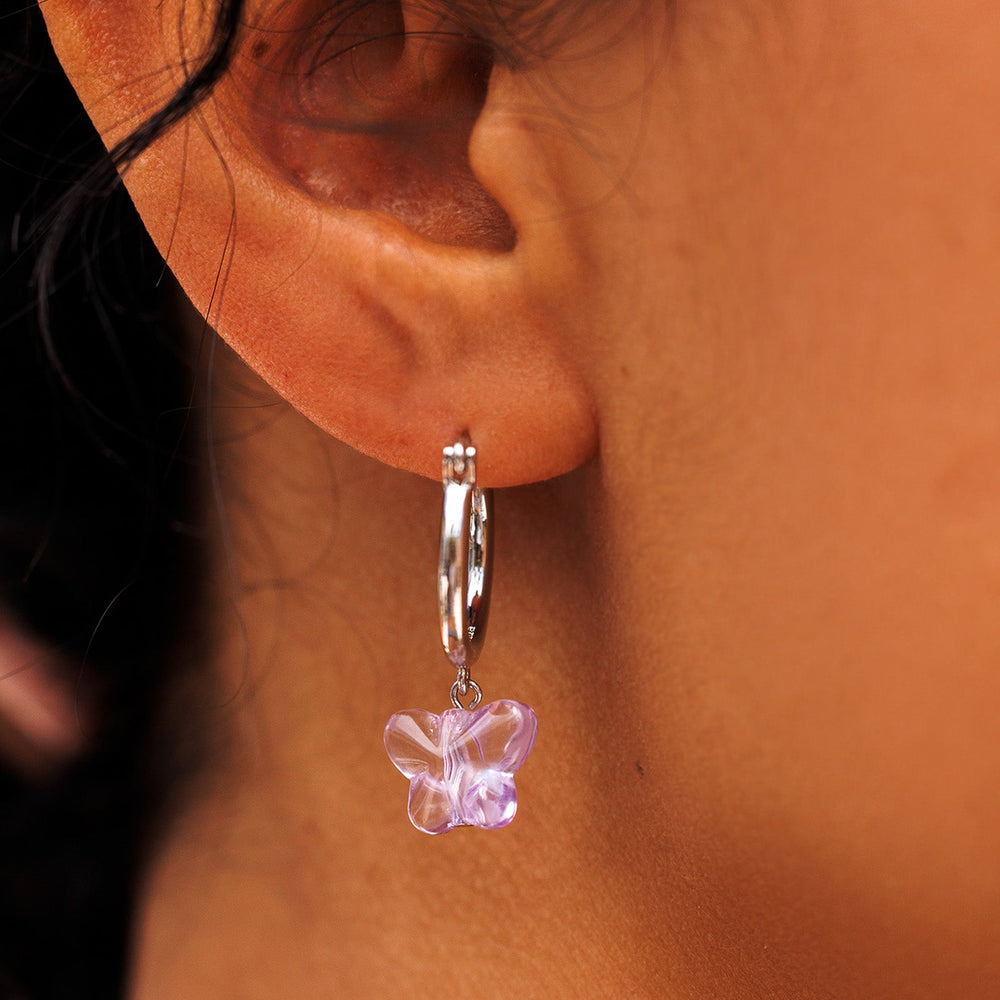 Glass Butterfly Drop Earrings 2