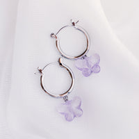 Glass Butterfly Drop Earrings Gallery Thumbnail