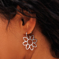 Oversized Daisy Hoop Earrings Gallery Thumbnail