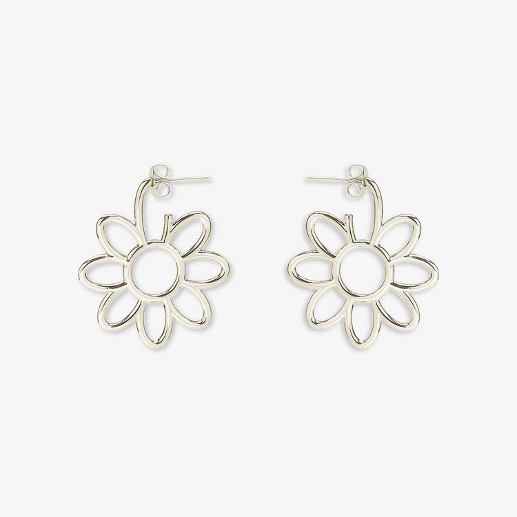 Oversized Daisy Hoop Earrings