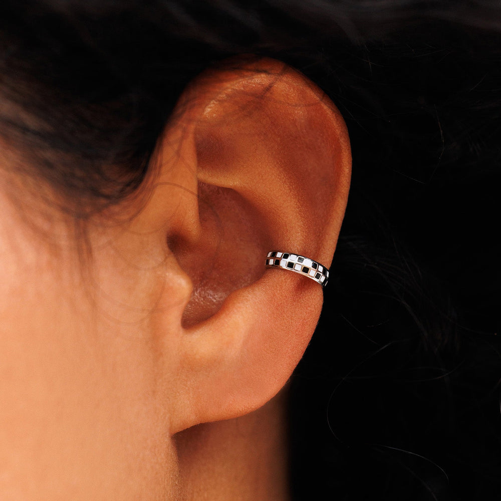 Checkerboard Ear Cuff 2