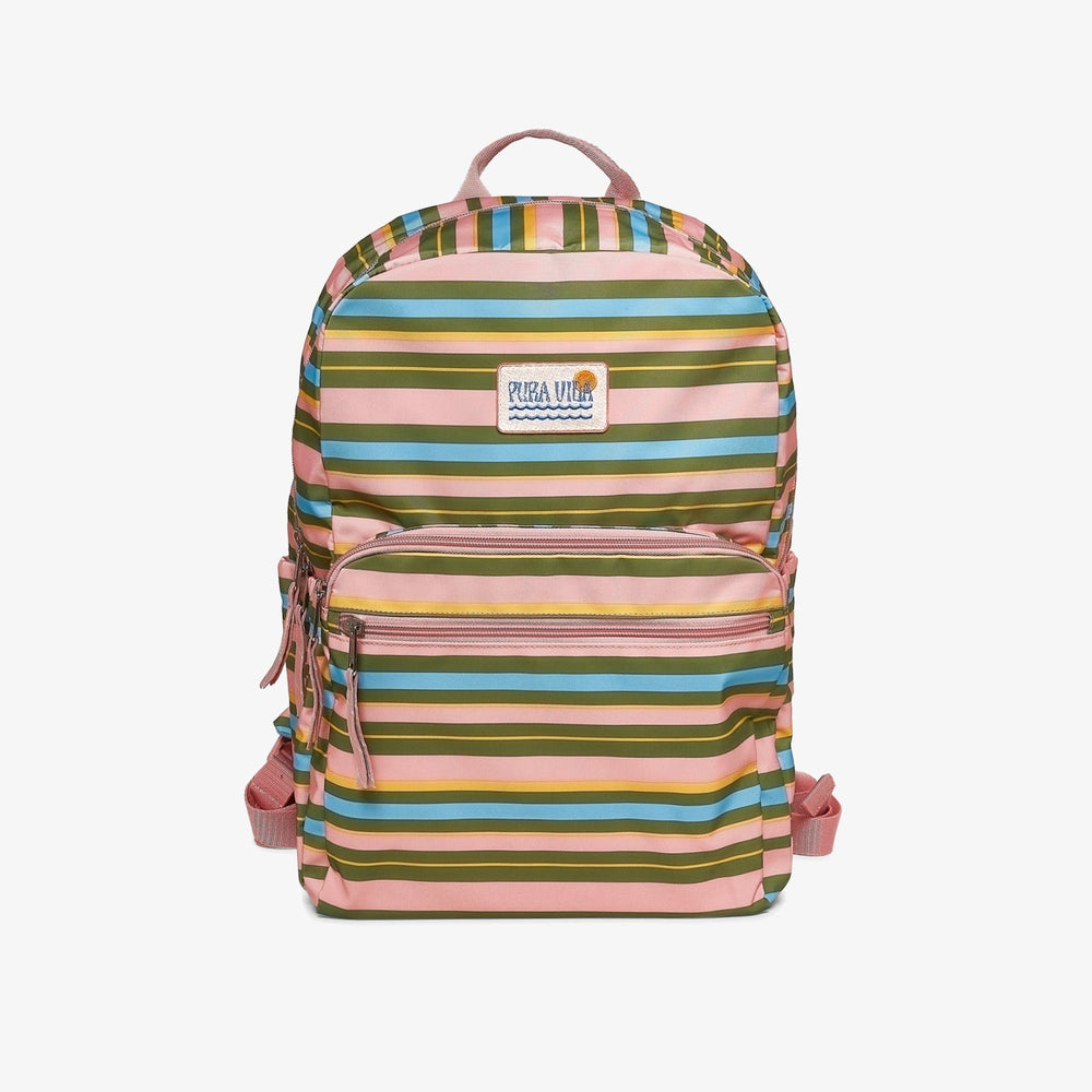 Pink & Green Striped Functional Backpack 1