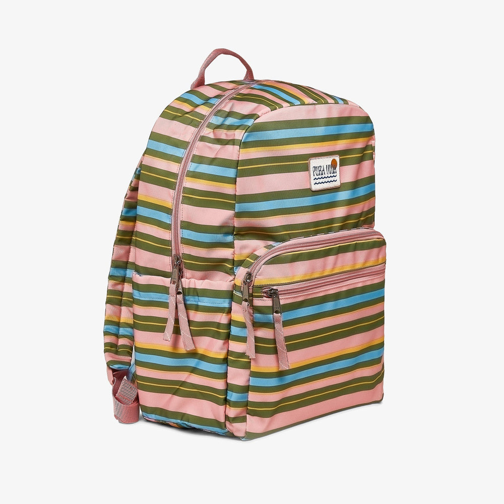 Pink & Green Striped Functional Backpack 2