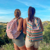 Pink & Green Striped Functional Backpack Gallery Thumbnail