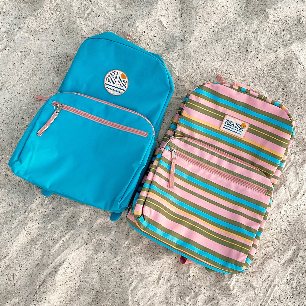 Pink & Green Striped Functional Backpack 8