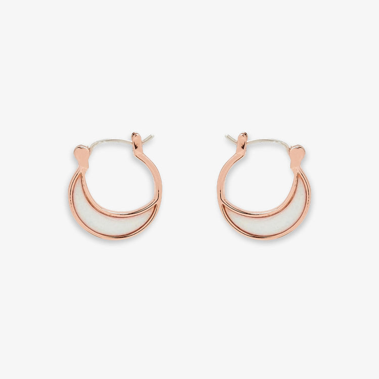 Opal Crescent Hoop Earrings