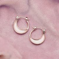 Opal Crescent Hoop Earrings Gallery Thumbnail