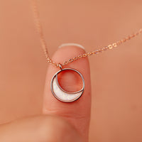 Opal Crescent Charm Necklace Gallery Thumbnail