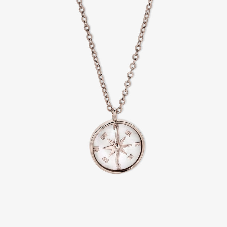 Mother of Pearl Compass Necklace