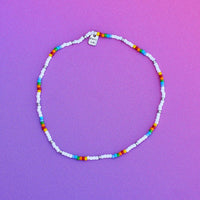 Rainbow Seed Bead Stretch Anklet Gallery Thumbnail