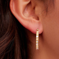 Ombre Stone Hoop Earrings Gallery Thumbnail