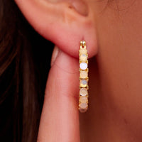 Ombre Stone Hoop Earrings Gallery Thumbnail