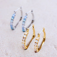 Ombre Stone Hoop Earrings Gallery Thumbnail