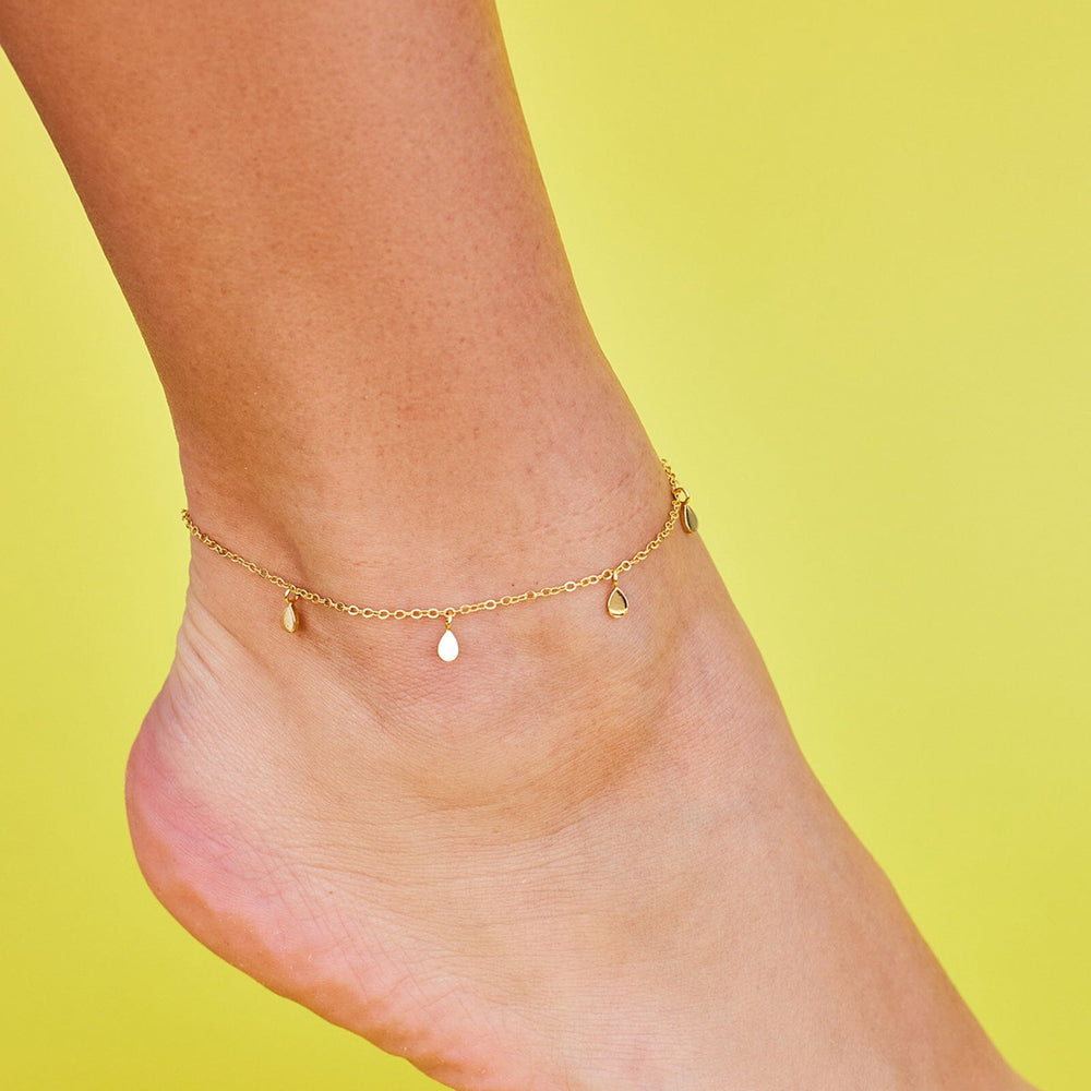 Teardrop Charm Chain Anklet 3