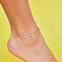 Teardrop Charm Chain Anklet Gallery Thumbnail