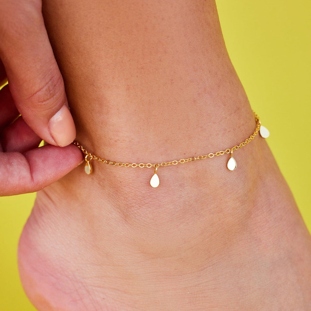 Teardrop Charm Chain Anklet 1