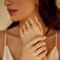 Dangling White Topaz Ring Stack Gallery Thumbnail