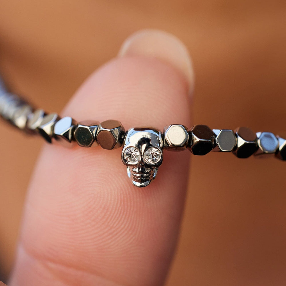 Hematite Choker with Skull 4