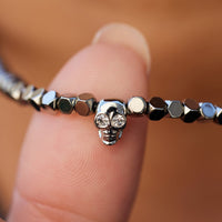 Hematite Choker with Skull Gallery Thumbnail