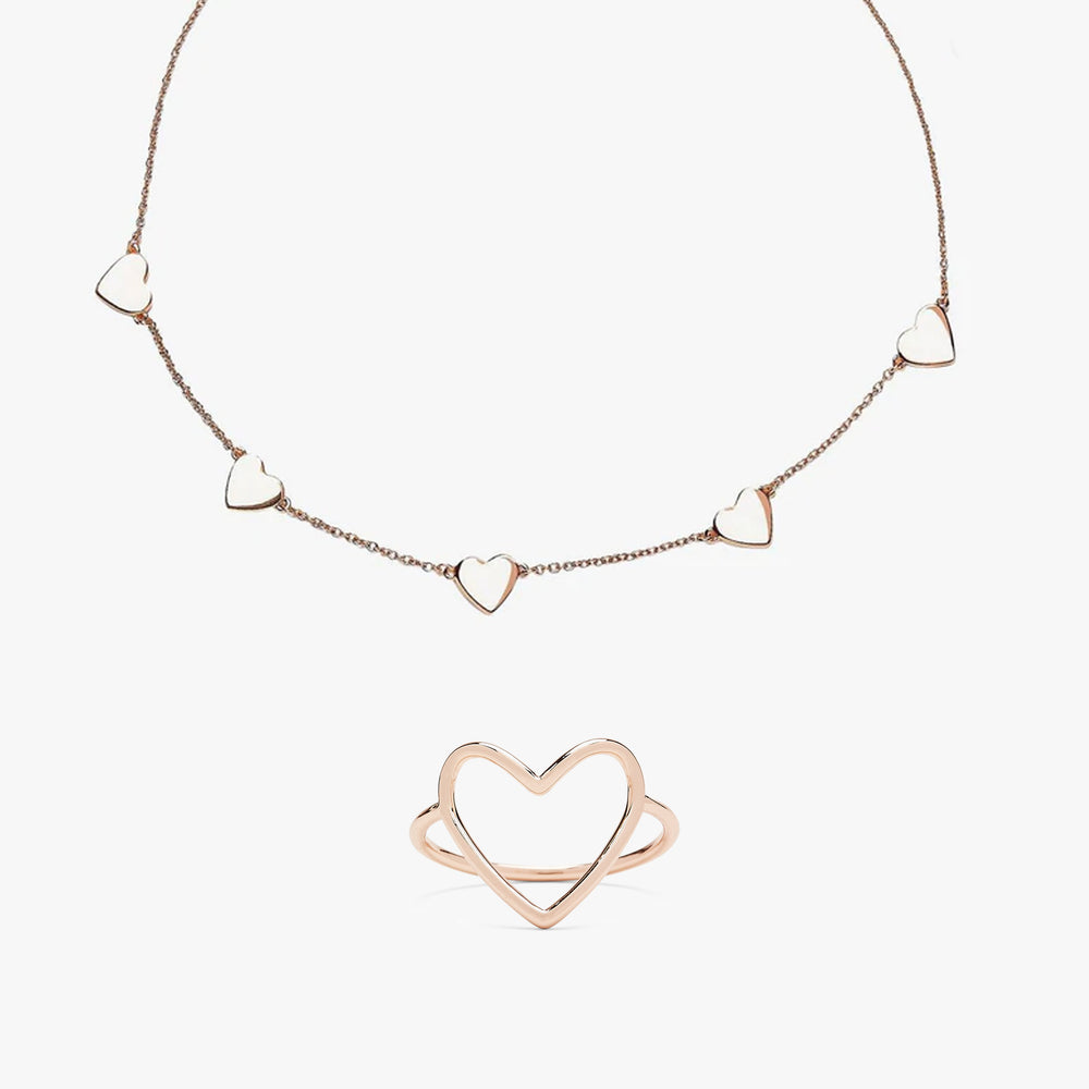 Heart Ring & Necklace Set 2