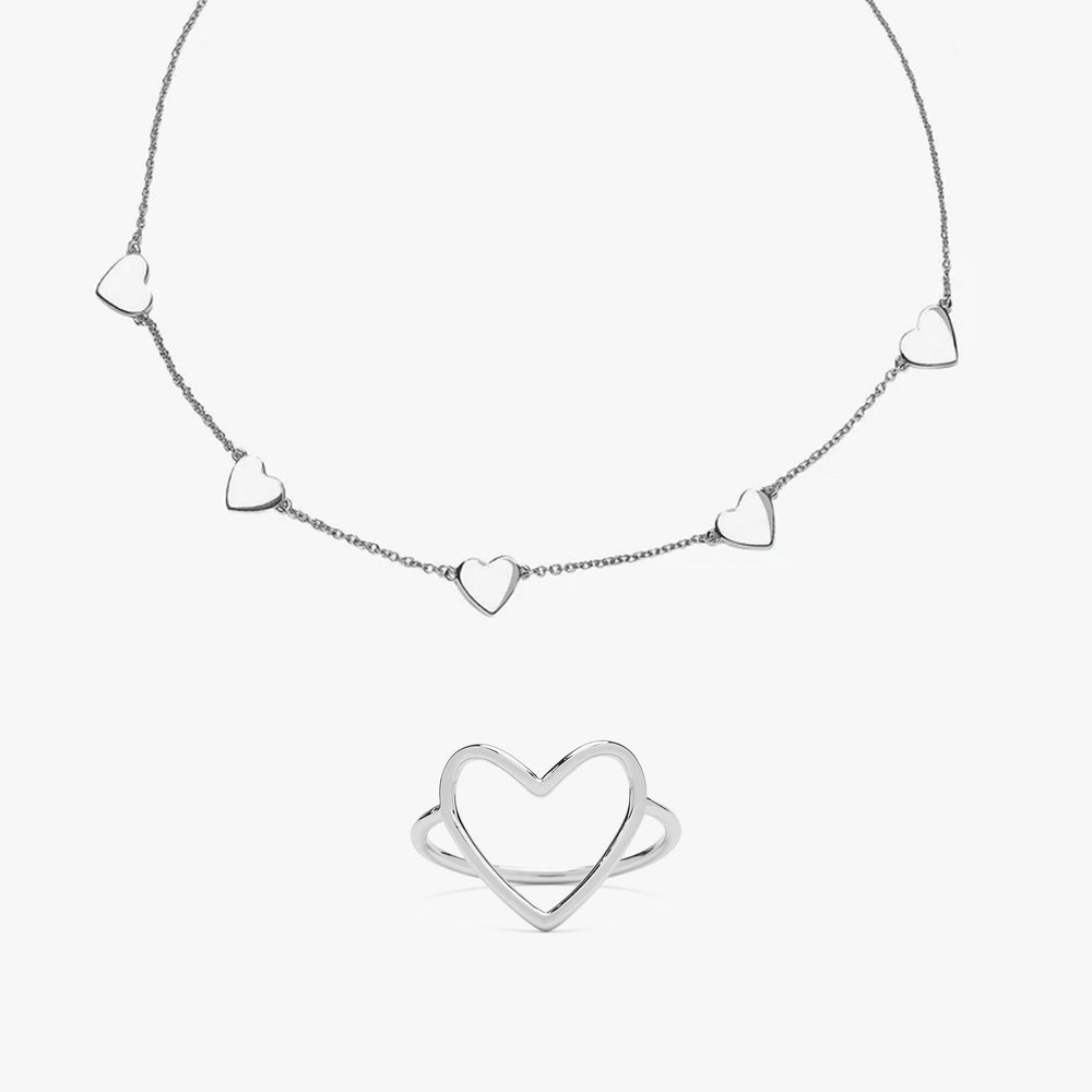 Heart Ring & Necklace Set 1