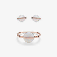 Opal Saturn Ring & Earring Set