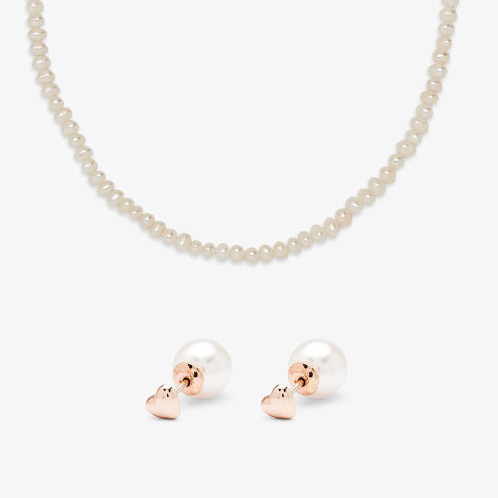 Pearl Necklace & Earring Set 1