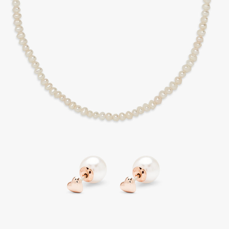 Pearl Necklace & Earring Set