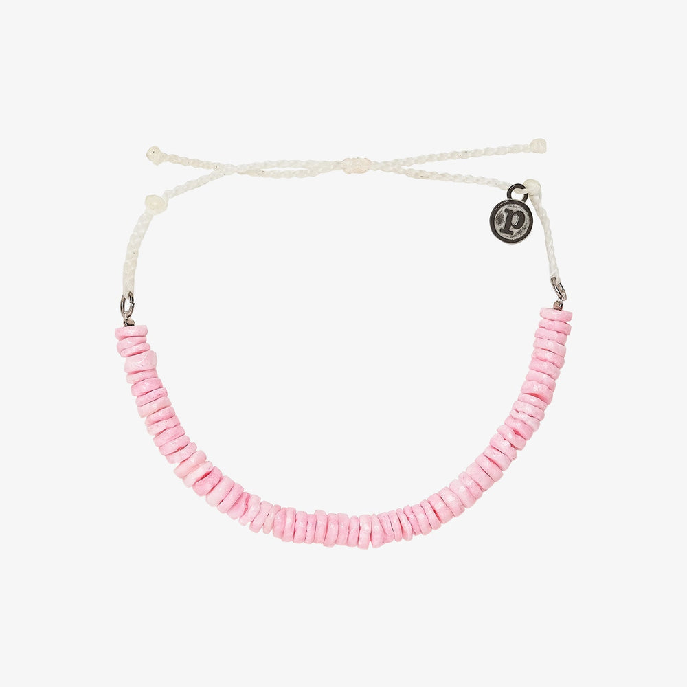 Pink Puka Shell Cord Bracelet 1